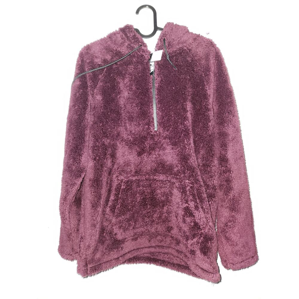 Victoria's secret pink sherpa fleece half zipper pullover hoodie M NwT - Picture 1 of 3